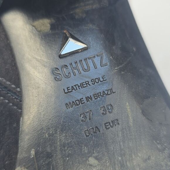 Schutz Women's Black Suede Booties Block Heel size EU 39 / US 9 - Picture 10 of 11